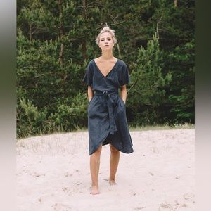 Linenfox linen dress in blue